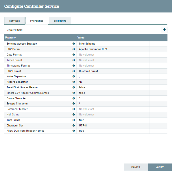 config for PutDatabaseRecord-INSERT