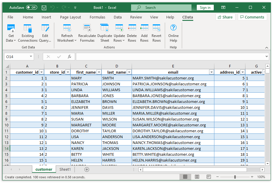 Excel Add-In for Oracle Sales