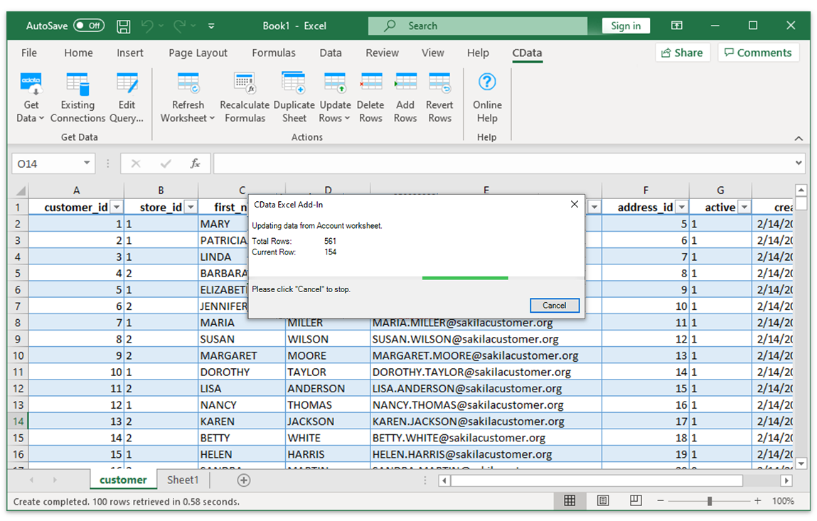 drivers for data refresh excel sheets mac