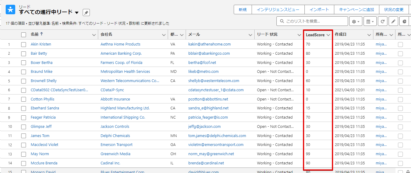 sap sales cloud リードスコアリング オファー