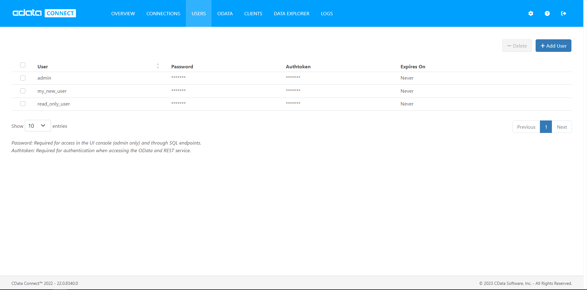 Connect Server users