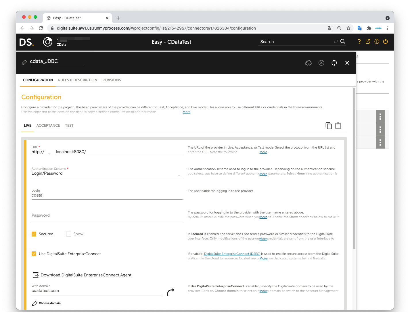 Connect To IBM Cloud Data Engine Data In DigitalSuite Studio Through 