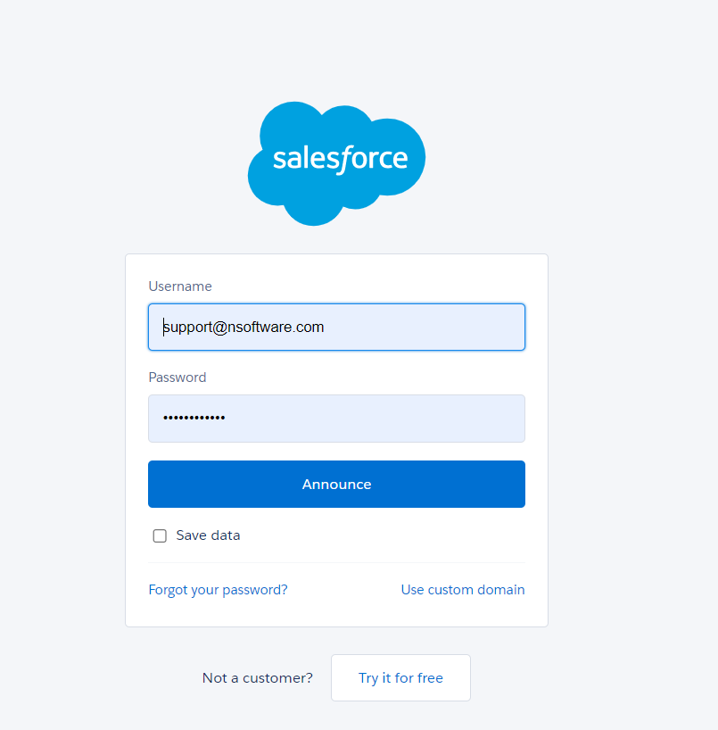 Salesforce Authorization successful for connection with Custom OAuth Application