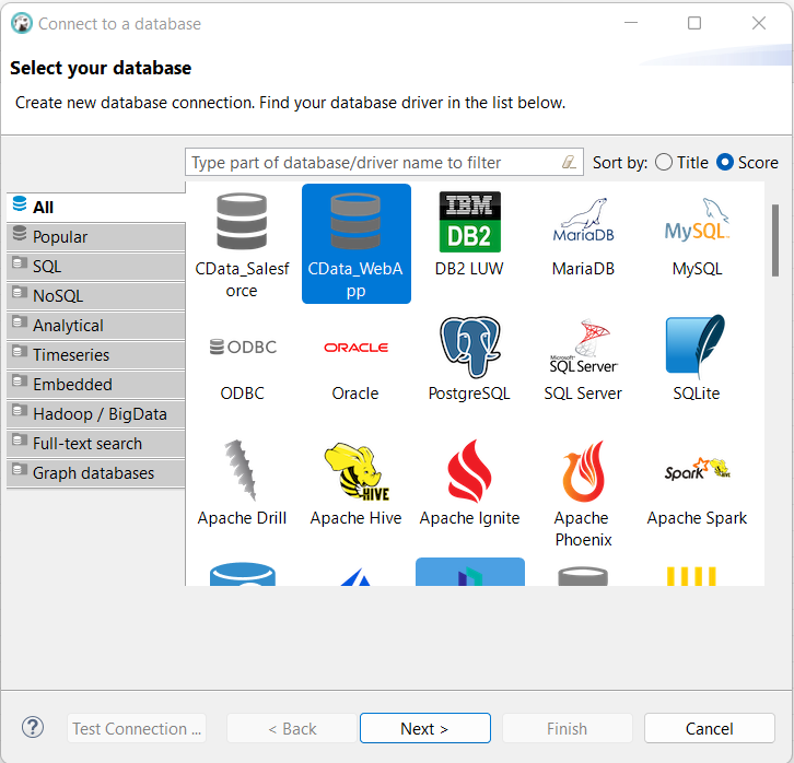 Selecting the database