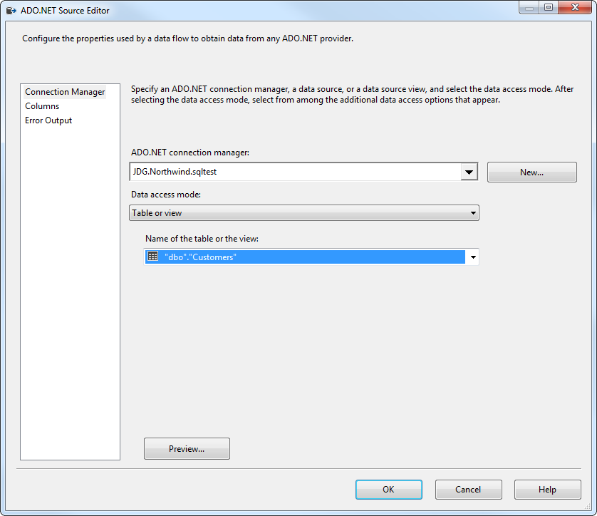 Configuration provider. Представления SQL. Fuzzy Lookup стартовая страница. Connections Specification.